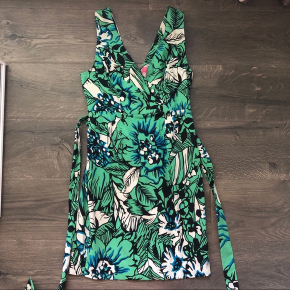 Plenty Tracy Reese green floral dress 4p 4 petite - Picture 1 of 8
